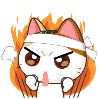 😠 怒り, 猫, 漫画, キャラクター, 激怒, 可愛い telegram sticker