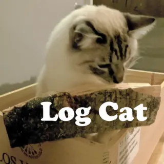 🐱 Log Cat cat, animal, pet, cute, funny, log telegram sticker