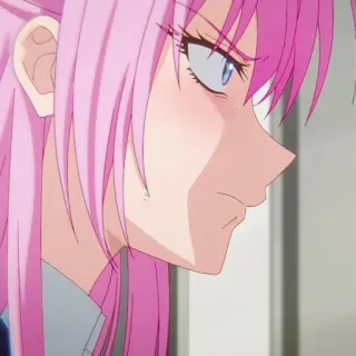 🐻 Anime, pinke Haare, Mädchen, Cartoon, wütend telegram sticker