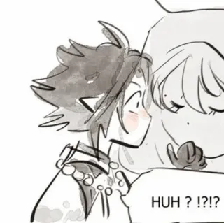 ☁️ HUH ? !?!? kreskówka, pytanie, co?, niespodzianka, anime telegram sticker