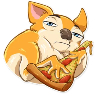 🍕 chien, pizza, nourriture, dessin animé whatsapp sticker