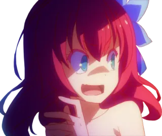 😰 Anime, Chica, Linda, Pelo rojo whatsapp sticker