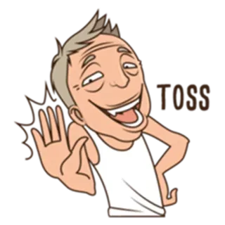 ✋ TOSS homem, onda, desenho animado, ilustração, emoção, expressão whatsapp sticker