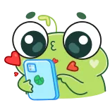 ❤️ rana, dibujos animados, lindo, teléfono, amor, corazón, kawaii telegram sticker
