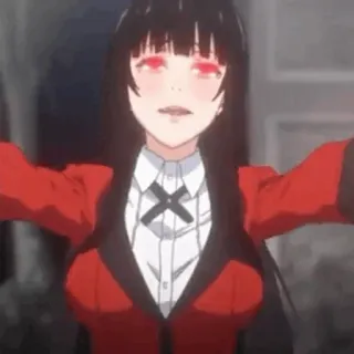 🥀 Yumeko Jabami Kakegurui Anime, Kakegurui, Yumeko Jabami, Jeux de hasard, Yeux rouges, Manga whatsapp sticker