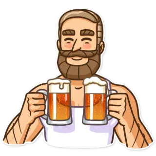 🍺 pria, bir, minuman, alkohol, kartun telegram sticker