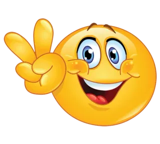 ✌ emoji, peace, yellow, positive, friendly telegram sticker