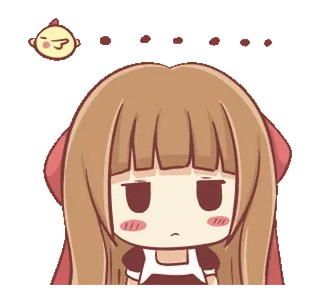 🍞 аниме девушка, милый, грустный, эмодзи, мультфильм, стикер telegram sticker