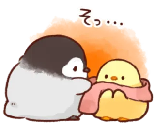 🧣 そっ… милый, пингвин, цыпленок, шарф, каваий telegram sticker