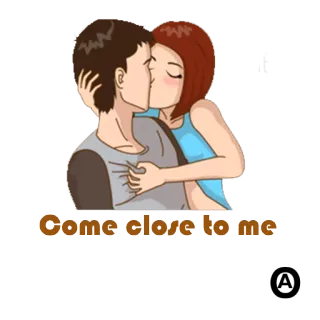 💃 Come close to me beso, romance, pareja, amor, cariño telegram sticker