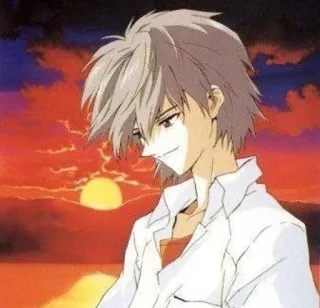 🌟 Nagisa Kaworu Neon Genesis Evangelion Anime, Charakter, Sonnenuntergang, Kaworu, Nagisa telegram sticker