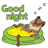 😴 Good night bonne nuit, sommeil, dessin animé, détente, bain telegram sticker