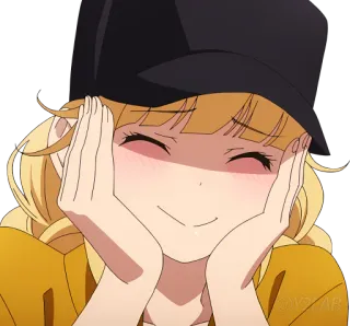 🥰 Garota anime, Desenho animado, Sorriso, Fofo, Feliz, Ilustração telegram sticker