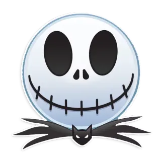 ☺️ Jack Skellington The Nightmare Before Christmas Jack Skellington, Nightmare Before Christmas, Disney, Halloween, skull, bat, cartoon telegram sticker