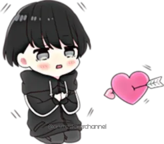 🥰 @animestickerchannel anime, sticker, kawaii, heart, arrow whatsapp sticker