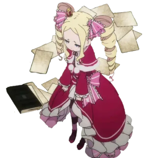 😔 Beatrice Re:Zero Аниме, Лoли, Милый, Платье, Хвостики telegram sticker