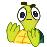 🤨 カメ, かわいい, 動物, 緑 telegram sticker