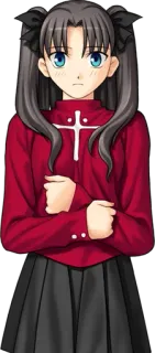 🥺 Rin Tohsaka Fate/stay night Anime, Chica, Estudiante, Personaje whatsapp sticker