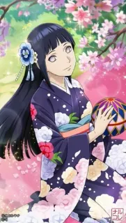 🌟 Hinata Hyuga Naruto Hinata Hyuga, Naruto, Anime, Kimono, Fiore, Personaggio, Fanart telegram sticker