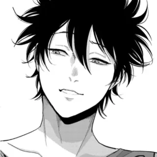 🎬 อนิเมะ, มังงะ, ยิ้มมุมปาก, ผมดำ, หล่อ telegram sticker