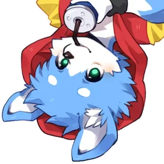 🥤 狗, 卡通, 饮料, 蓝色, 可爱, 狼 telegram sticker