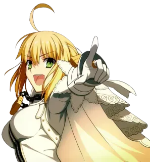 😄 Saber Fate อนิเมะ, ตัวละคร, ดาบ, ผมบลอนด์, กล้าหาญ telegram sticker