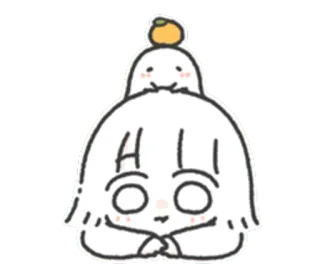 😌 lindo, personaje, dibujos animados, adorable, kawaii telegram sticker