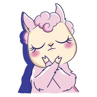 ☹️ lama, cartone animato, carino, animale, rosa, soffice whatsapp sticker