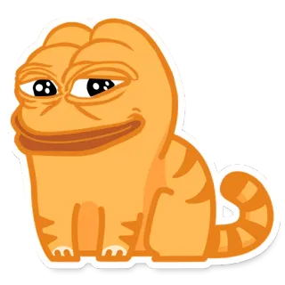 😬 Pepe the Frog Meme, Katak, Oranye, Kartun, Meme internet telegram sticker