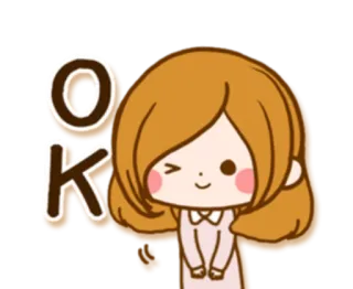 👩‍❤️‍👨 OK ок, одобрение, девушка, мультфильм, согласие telegram sticker