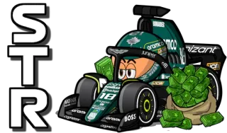 🇨🇦 STR F1, 赛车, 钱, 卡通, 财富, 金融, 汽车 telegram sticker