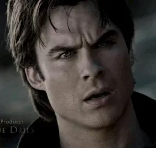 🖤 Damon Salvatore The Vampire Diaries vampiro, serie de TV, sobrenatural, ceño fruncido whatsapp sticker