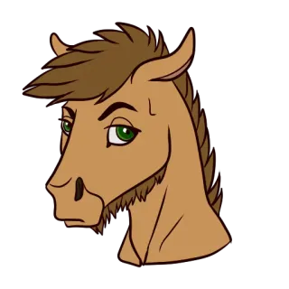 😤 лошадь, мультфильм, животное, лошадиный, искусство, стикер telegram sticker