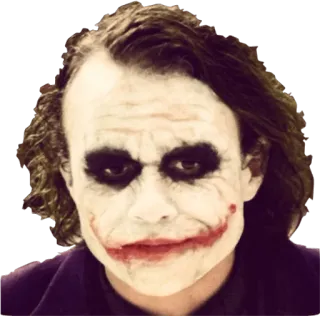 😕 Joker The Dark Knight ジョーカー, ヒース・レジャー, ダークナイト, ヴィラン, DCコミックス, ピエロ, メイク telegram sticker