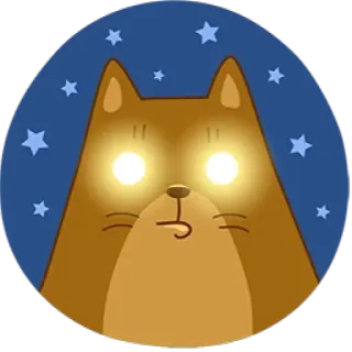 🌙 gatto, stelle, animale, carino, cartoni animati telegram sticker