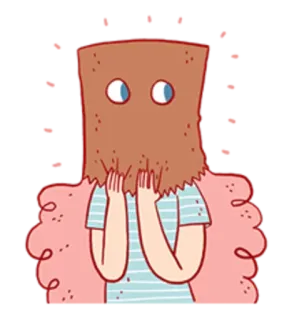 😳 бумажный пакет, анонимный, мультфильм, иллюстрация, человек telegram sticker