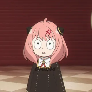 🤯 Anya Spy x Family Anime, Cartone animato, Ragazza, Capelli rosa, Scioccata, Spy x Family, Anya telegram sticker