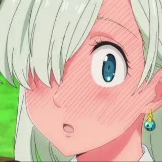 😳 Elizabeth Liones The Seven Deadly Sins аниме, Элизабет Лионес, Семь смертных грехов, румянец, мультфильм, персонаж, стикер telegram sticker