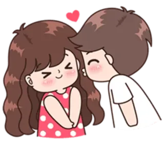 😚 dessin animé, couple, amour, coeur, baiser telegram sticker