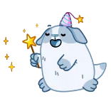 🥳 강아지, 파티, 생일, 축하, 귀여운, 동물 telegram sticker