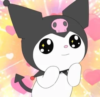 💕 Kuromi Kuromi, Anime, Dibujos animados, Personaje, Mono telegram sticker