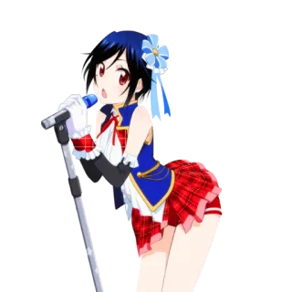 🎤 anime, idol, microphone, performance, music, female telegram sticker