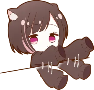 😃 Anime, Kawaii, Chibi, Katzenohren, Süß, Manga telegram sticker
