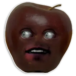 😏 Annoying Orange frutta, mela, fastidioso, divertente, cartoni animati, occhi, bocca telegram sticker