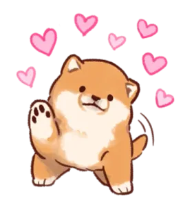 🥰 cane, cuori, carino, animale, amore whatsapp sticker
