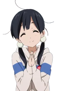 😄 Anime, Mädchen, Cartoon, Charakter, Niedlich, lächelnd whatsapp sticker