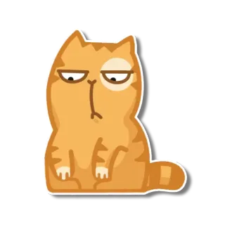 😒 gato, naranja, dibujos animados, animal, lindo, enojado telegram sticker