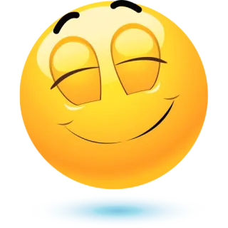 😌 Emoji, Uśmiech, Szczęśliwy, Radosny, Kreskówka, Wyraz twarzy, Twarz, Żółty telegram sticker
