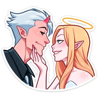 Демон и Ангелица от @stickers_vk telegram stickers