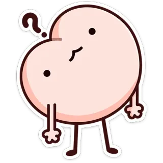 ⭐ Frage, verwirrt, niedlich, Blob, Cartoon, rosa, Fragezeichen, Augen telegram sticker